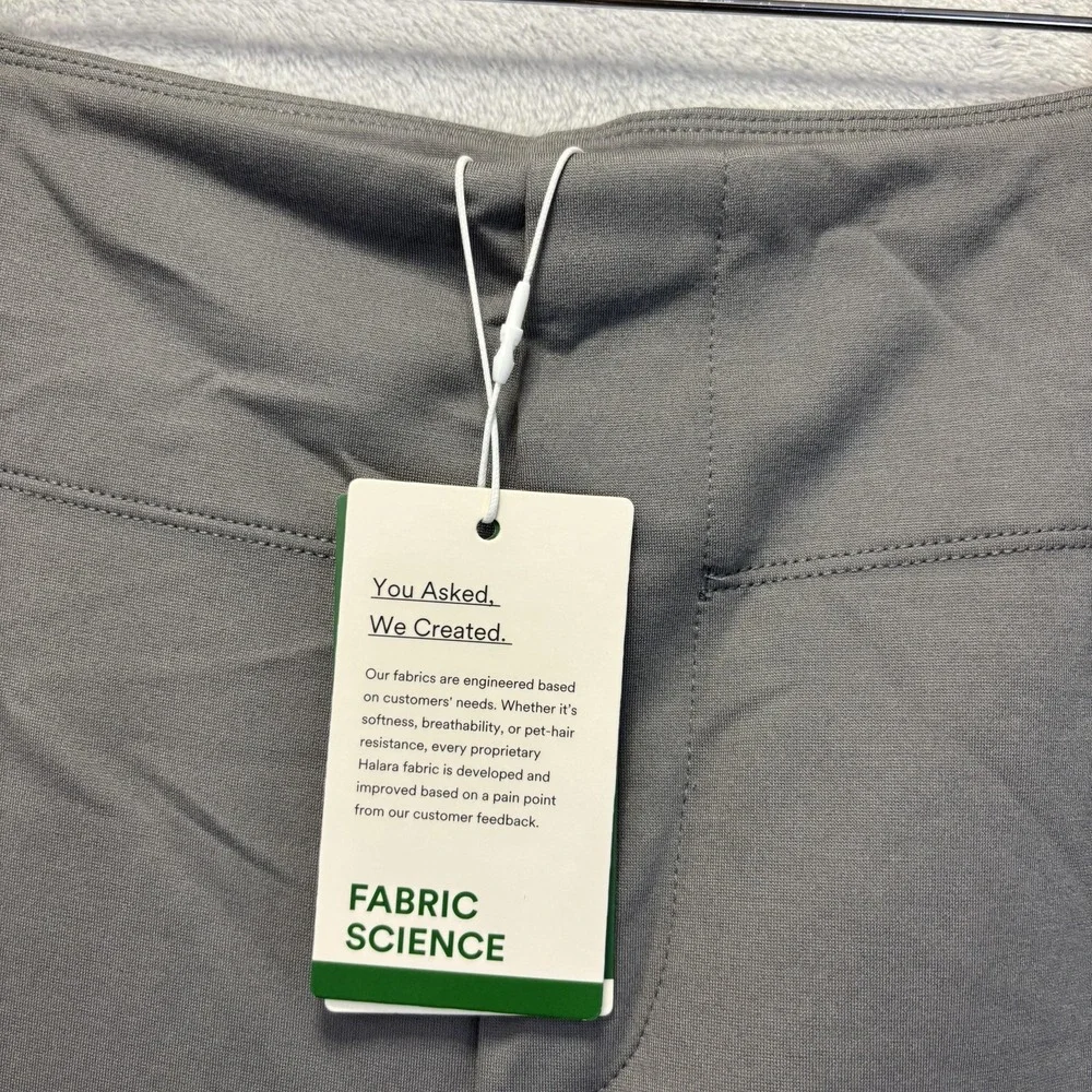NWT Halara‎ Flare Leggings Stretch Pants Womens L Gray Pull On Stretch Pockets